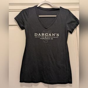 Dargan's Irish Pub V Neck Black T Shirt- S